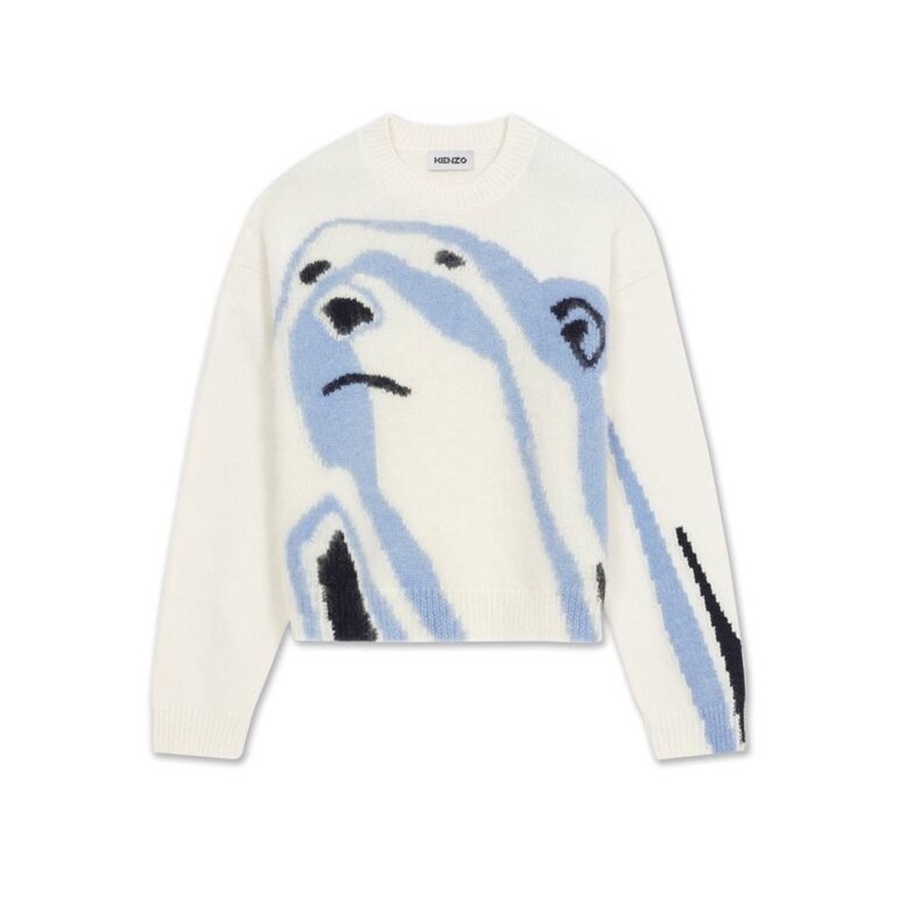 Kenzo Polar Bear Sweater - Cream and Blue - Picture 1 of 7
